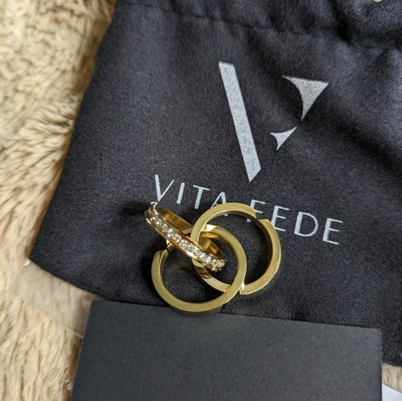 VITA FEDE Gold Pave Ring Stack NEW - Picture 7 of 9
